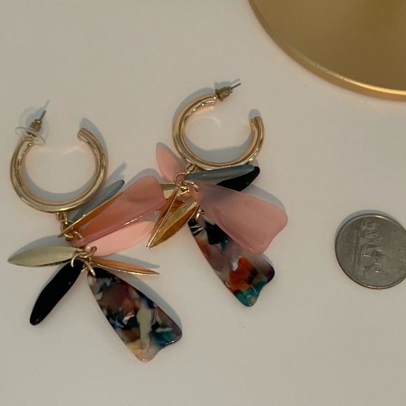 Express Multi-color Dangle Hoop Earring - Picture 3 of 3